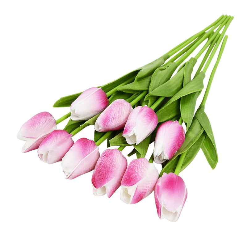 10PCS Tulip Artificial Flower Real Touch Artificial Bouquet PE Fake Flower