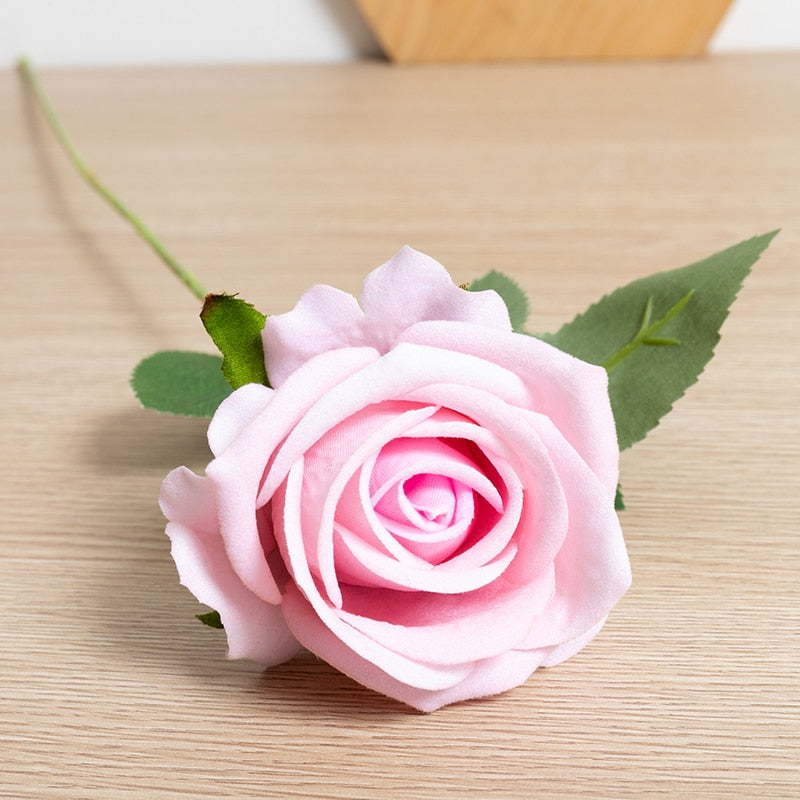 5pcs Artificial Rose Flowers Silk Long Branch Bouquet Home Room Table Centerpiece Decor Fake Plant Wreath Accessory