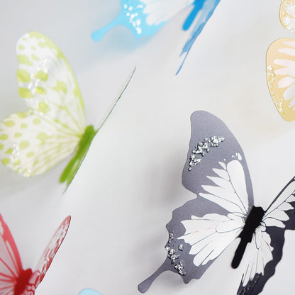 18pcs/lot 3d Effect Crystal Butterflies Wall Sticker Beautiful Butterfly