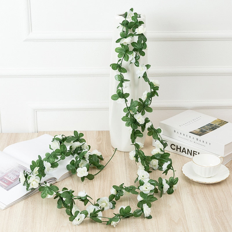 1pcs Artificial Flowers Vine 45pcs / 69pcs Rose DIY Decoration Fake Flower Home Room Decor Wall Hanging Garland Plants