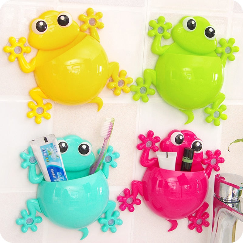 Cartoon Animals Toothbrush Holder Bathroom Accessories Set Wall Mount Suction Cup Toothpaste Toothbrush Storage Rack For Child