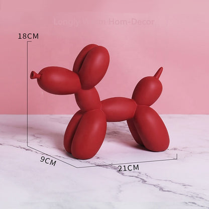 Nordic Creative Cute Resin Balloon Dog Statue (Multi Color)