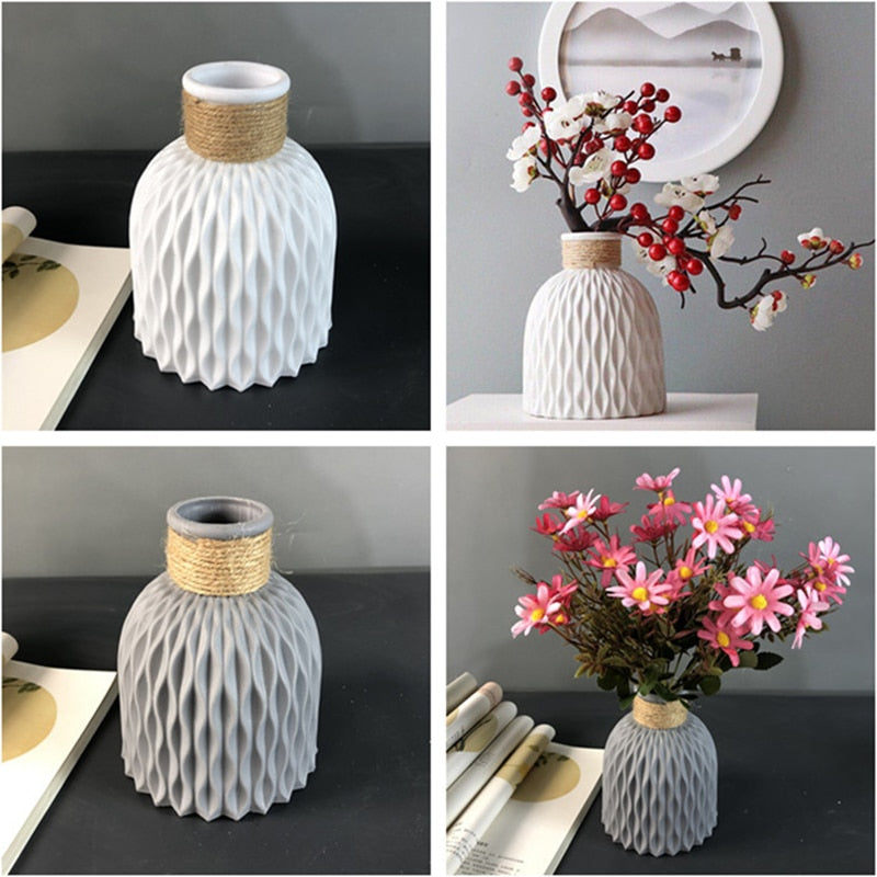 Modern Flower Vase Imitation Ceramic Flower Pot (Multi Colors)