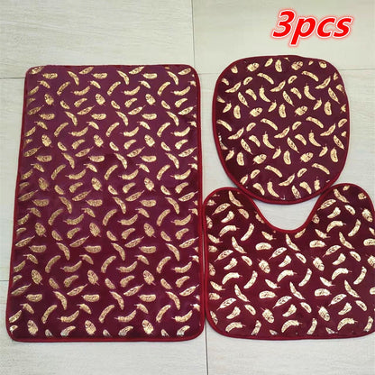 Bathroom Toilet Mats Set Anti Slip (Multi Styles/Colors)