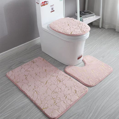 Bathroom Toilet Mats Set Anti Slip (Multi Styles/Colors)