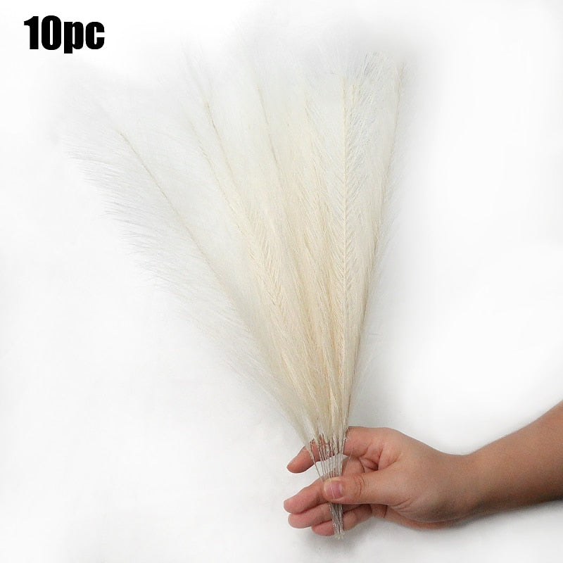 10Pcs Artificial Pampas Grass Bouquet Plant Reed (Multi Colors)