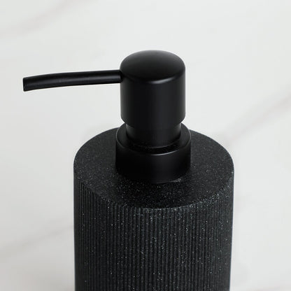 Black Bathroom Accessories  with Toothbrush Holder Soap Dispenser  Tumbler Cups Soap Dish and Toilet Brush Holder