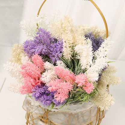 Artificial Flowers Flocked Plastic Lavender Bundle Fake Plants