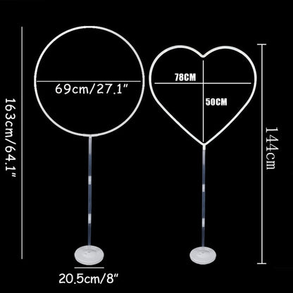 1set Heart Shape Balloon Stand Circle Holder Column Balloons Arch Happy Birthday Ballon Kids Baby Shower Wedding Party Decor