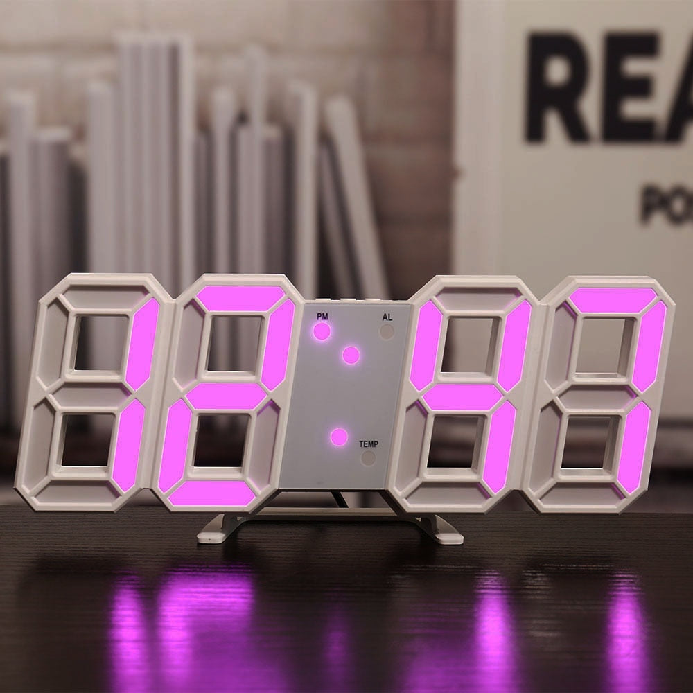 Smart 3D Digital Alarm Clock Wall (Multi Colors)