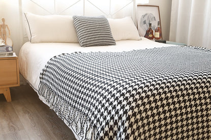 Nordic Style Houndstooth Sofa Blanket