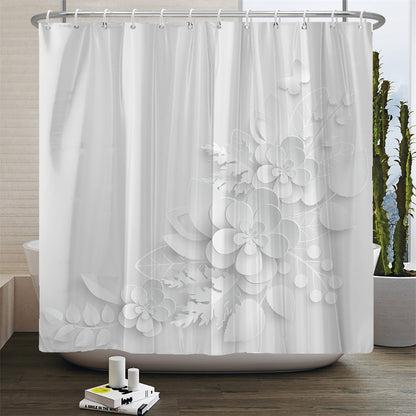 Elegant Bouquet of Fantastic White Flowers 3D Style Bathroom Set  (Multi Styles/Colors)