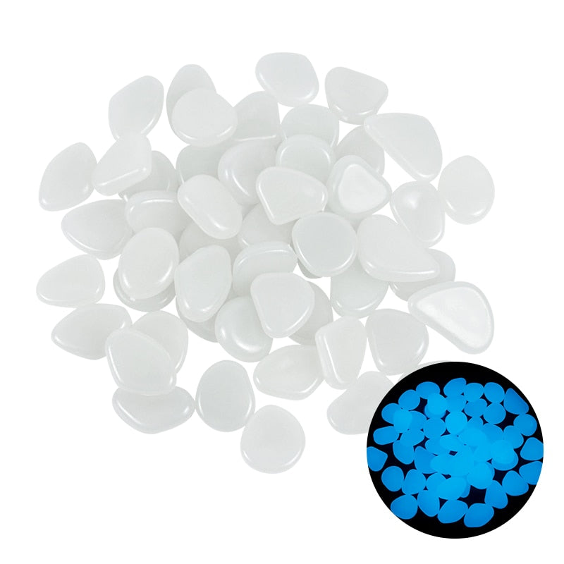 25/50pcs Glow In The Dark Garden Pebbles Glow Stones Rocks For Walkways Garden Path Patio Lawn Garden Yard Decor Luminous Stones