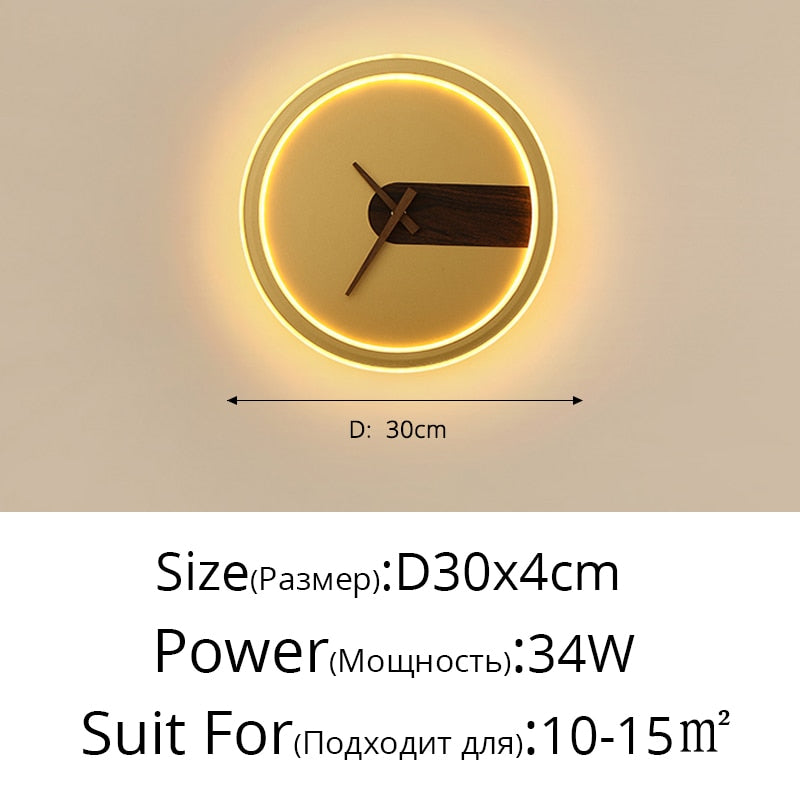 Modern LED Clock Wall Lamp Foyer (Multi Styles/Colors)