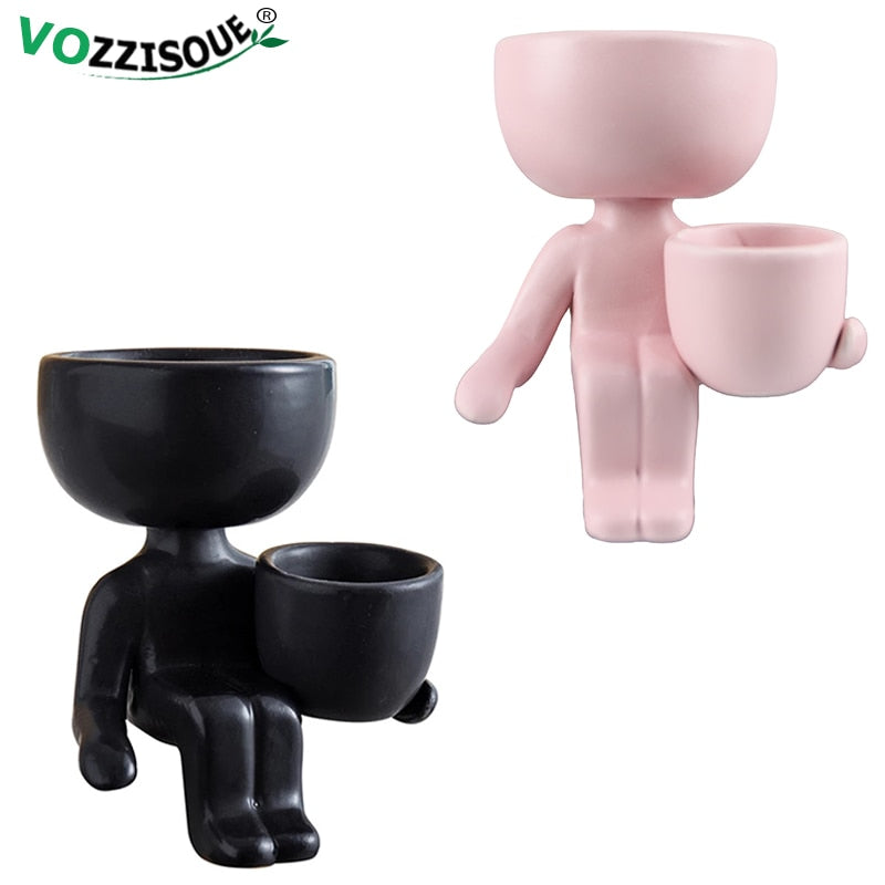 Imitation Humanoid Ceramic Flower Pots (Multi Styles/ Colors)