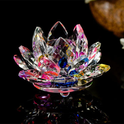 80mm Quartz Crystal Lotus Flower Crafts Glass (Multi Colors)