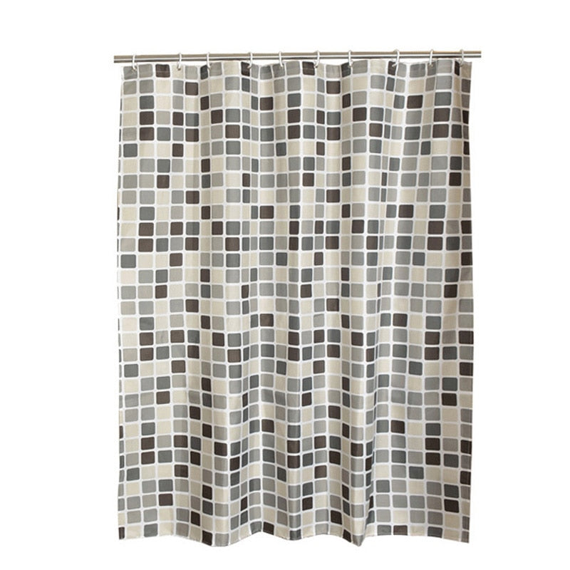 GIANTEX Plaid Bathroom Curtain Waterproof