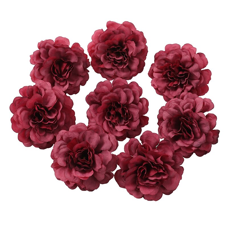 Silk Rose Artificial Flower Head Fake Flower For Home Decor DIY Wreath Accessories (Multi Colors)