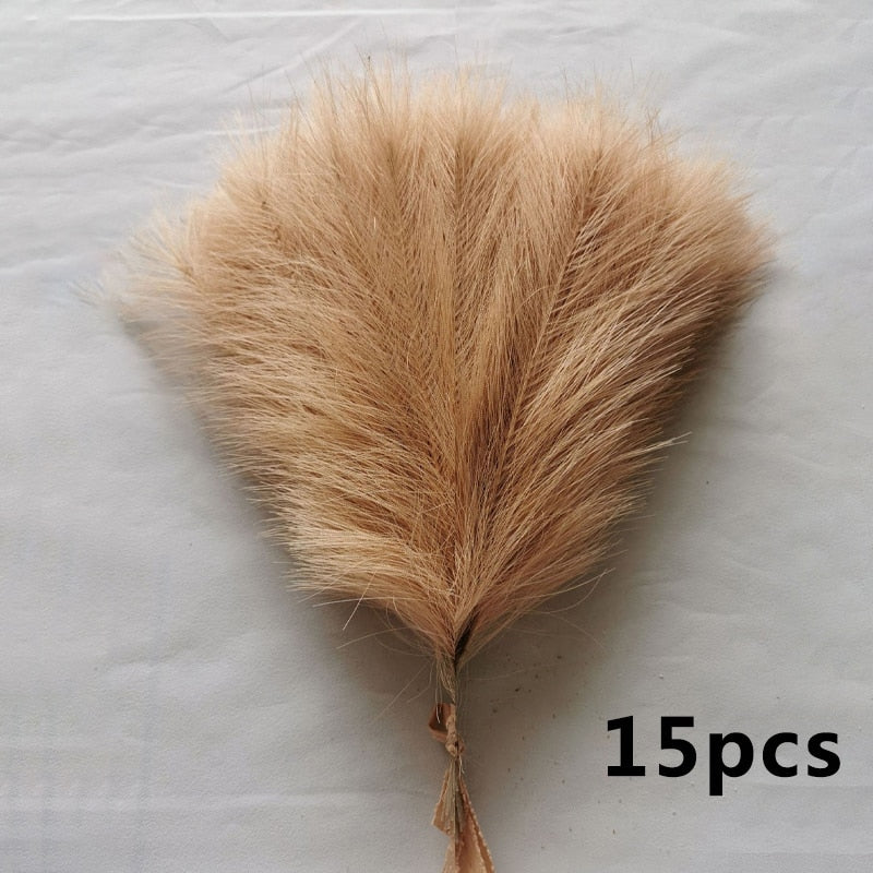 15pcs Artificial Pampas Grass Flower Bouquet (Multi Colors)