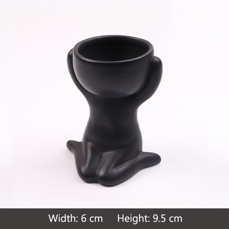 Imitation Humanoid Ceramic Flower Pots (Multi Styles/ Colors)