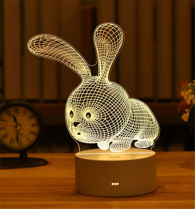 3D Acrylic USB LED Night Lights Neon Sign Lamp (Multi Styles)