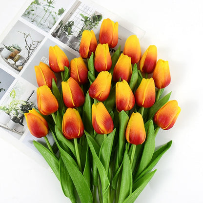 35 cm Tulip Flower Artificial Tulip Bouquet 10/5Pcs PE Foam Fake Flower Decor Home Garden Bouquet Decor