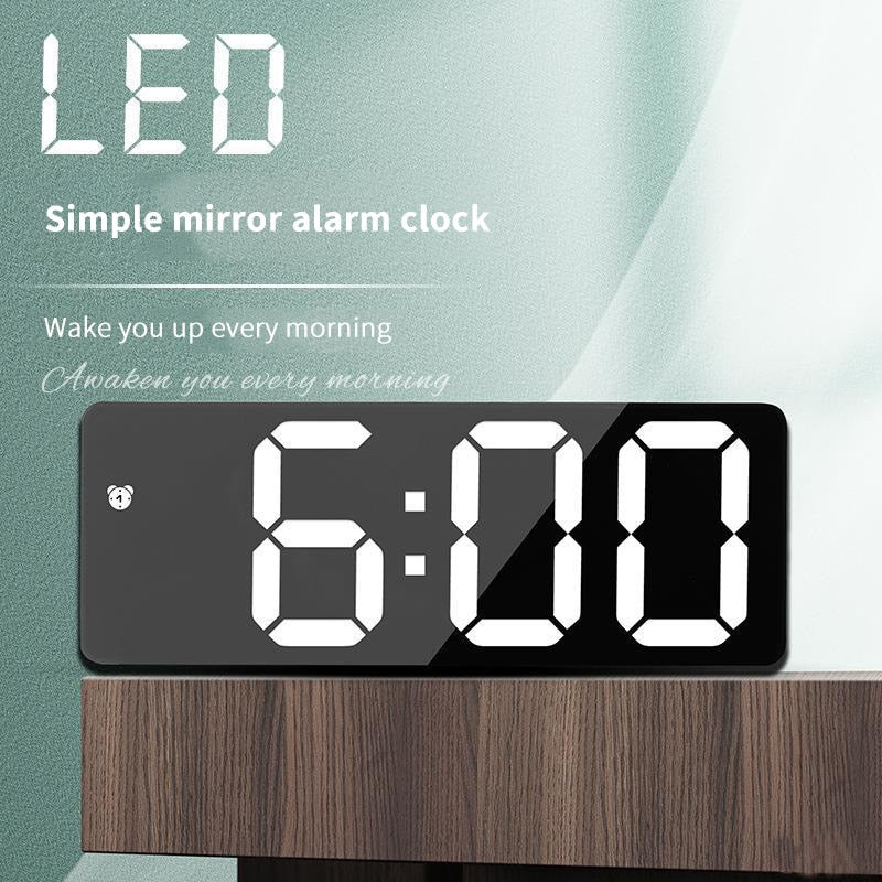 LED Mirror Table Clock (Multi Colors)