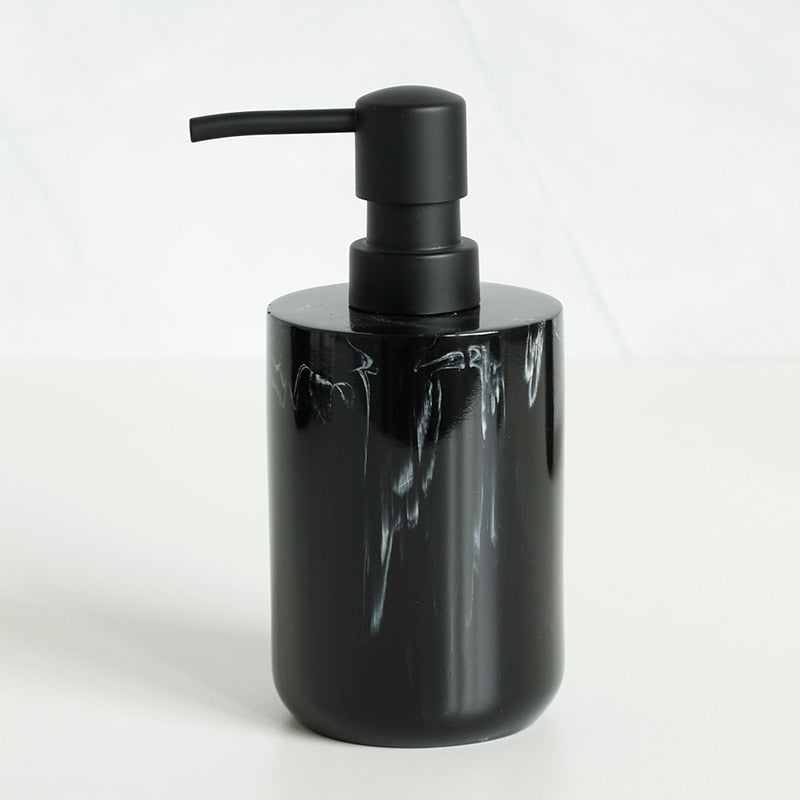 Black Bathroom Accessory Resin Set