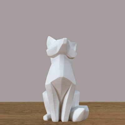 YuryFvna Simple White Modern Abstract Sculpture Fashion Geometric Fox Statue