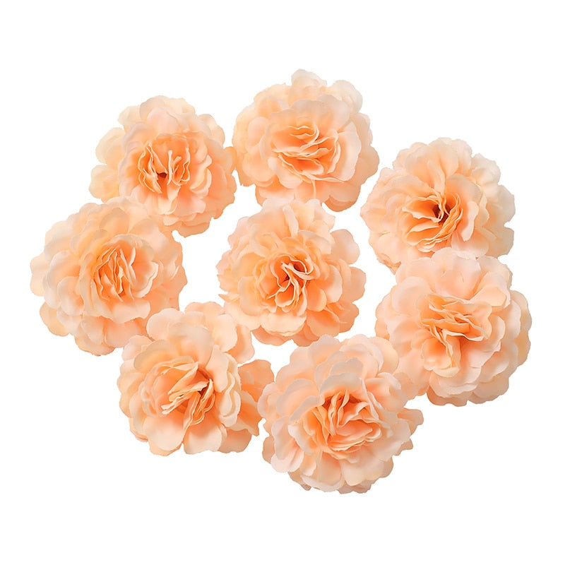 Silk Rose Artificial Flower Head Fake Flower For Home Decor DIY Wreath Accessories (Multi Colors)