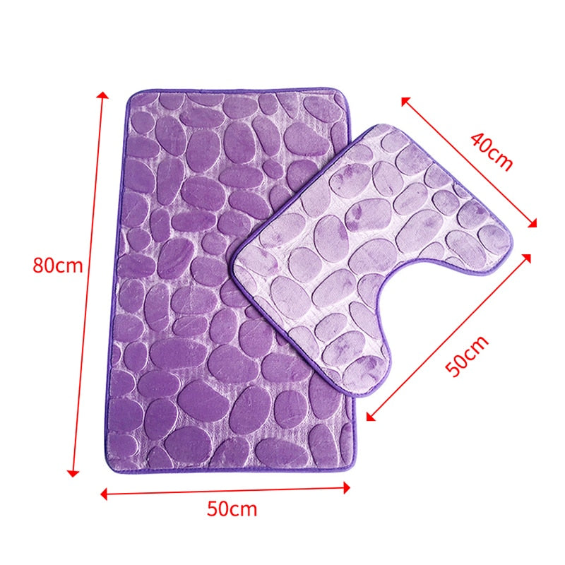 Bathroom Bath Mat Set Toilet Mat Non-slip Bath Mat