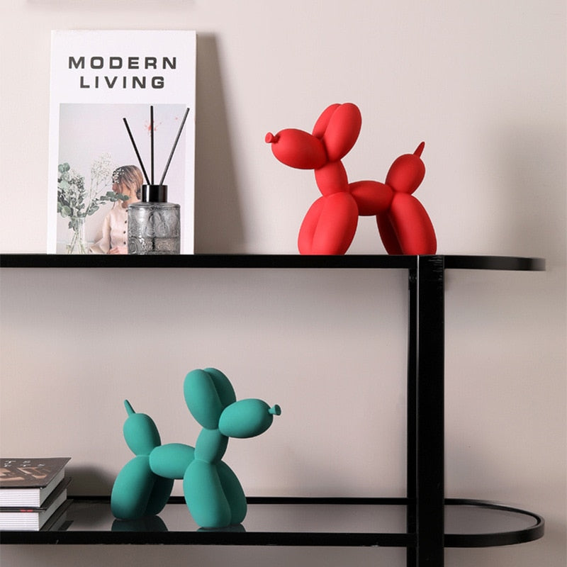 Nordic Creative Cute Resin Balloon Dog Statue (Multi Color)