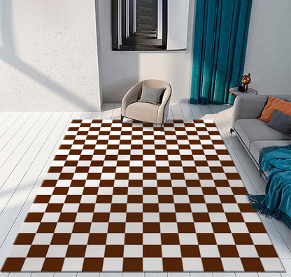 Color Checkerboard Plaid Carpet Moroccan Rug Anti-skid (Multi Colors)