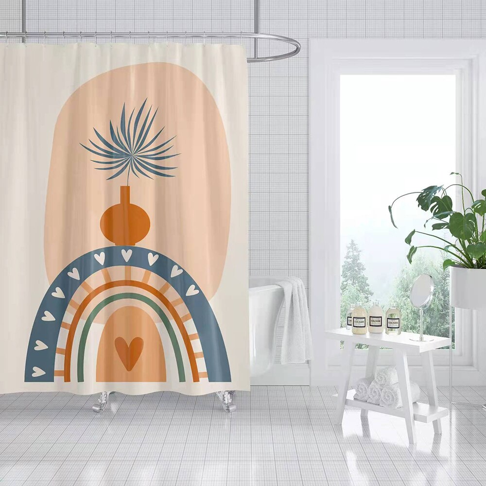 Nordic Simplicity Shower Curtains Abstract Waterproof