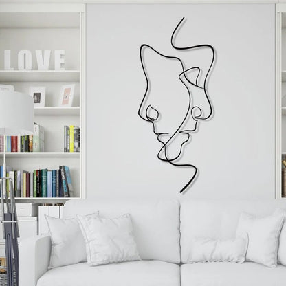 Nordic Face Art Silhouette Metal True Love Wall Art