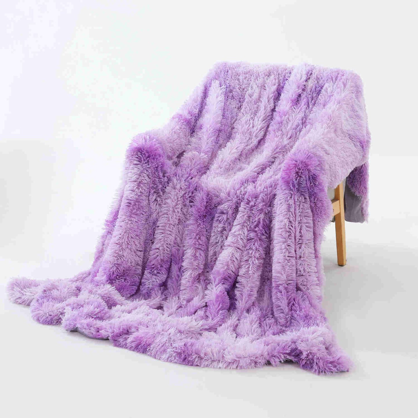 Fluffy Long Plush Throw Blanket Super Soft Double-sided Bedspread