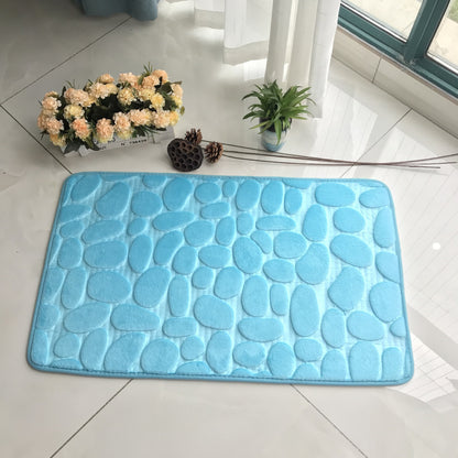 3D Cobblestone Embossed Non Slip Memory Foam Mat (Multi Styles/Colors)