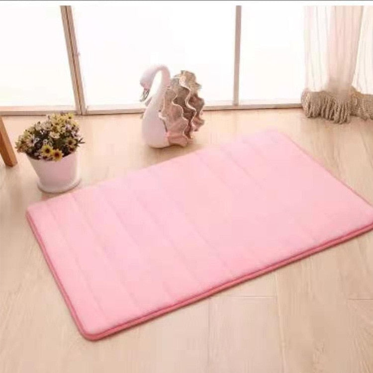 Coral Fleece Water Absorption Non-slip Memory Foam Washable Bathroom Mat (Multi Styles/Colors)