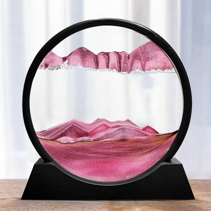 Moving Sand Art Picture Round Glass 3D Hourglass (Multi Styles/Colors)