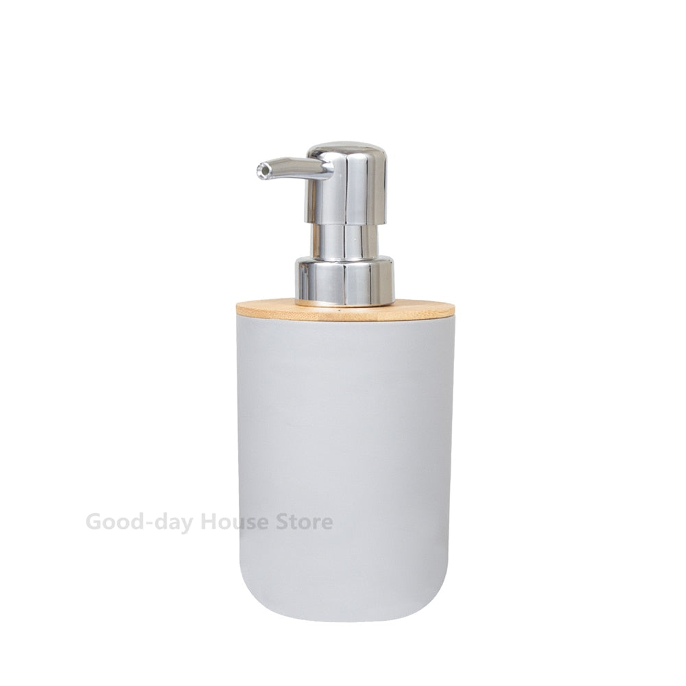 Bathroom Accessories Set Soap Dispenser Bottle Dish Washroom Toothbrush Holder Cup Suit Lotion Rack Toilet Brush Garbage Can