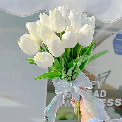 35 cm Tulip Flower Artificial Tulip Bouquet 10/5Pcs PE Foam Fake Flower Decor Home Garden Bouquet Decor