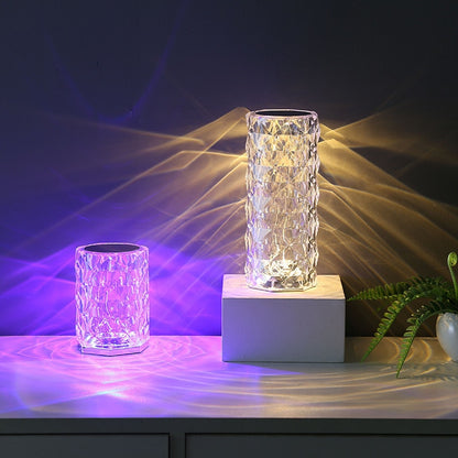 3/16 LED Crystal Table Lamp Rose Light Projector USB (Multi Colors)