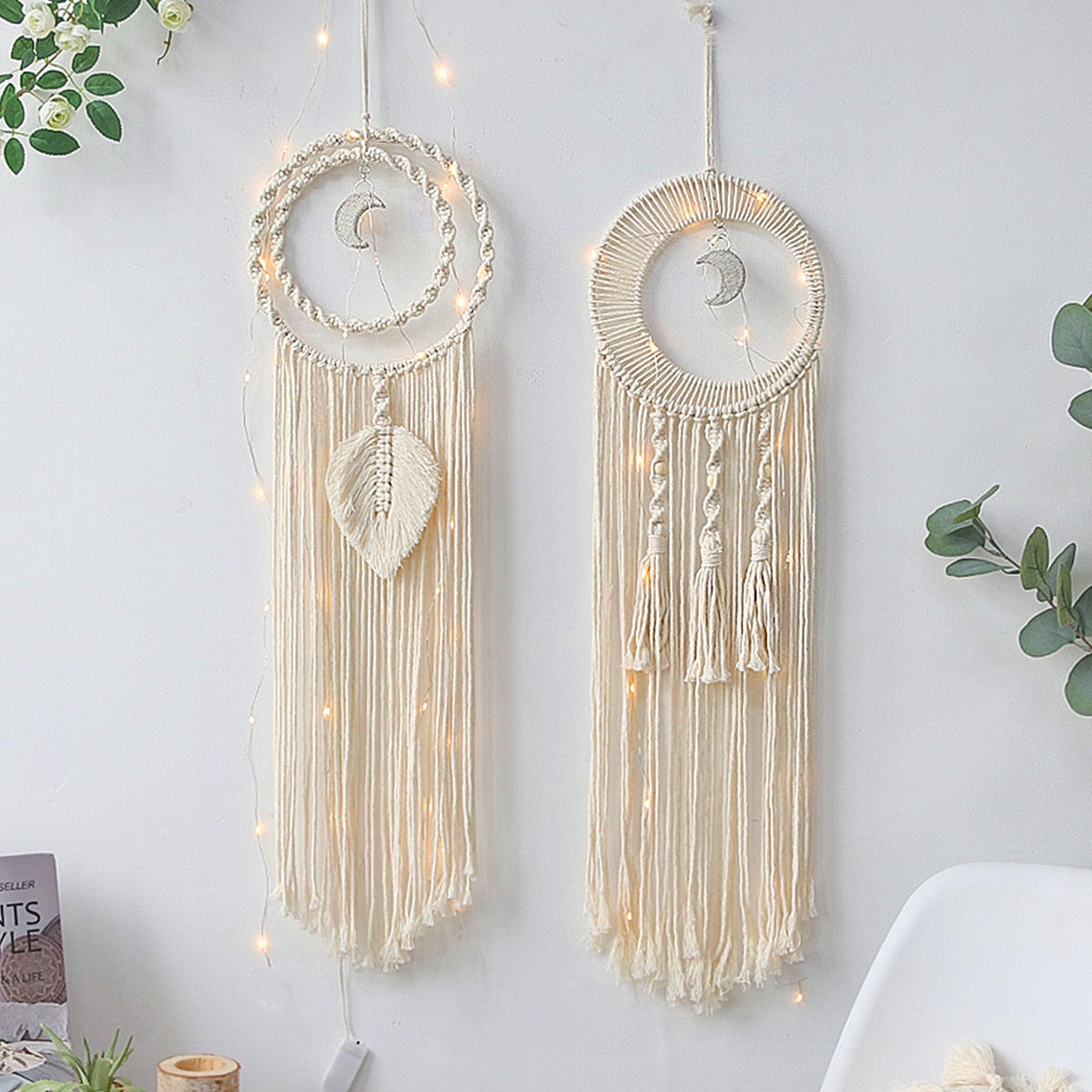 Nordic Star Moon Macrame Home Decor Dreamcatcher Wall Hangings