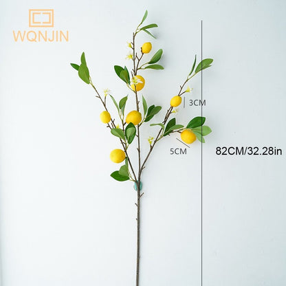 Faux Lemon Branches With Fruit 1PC