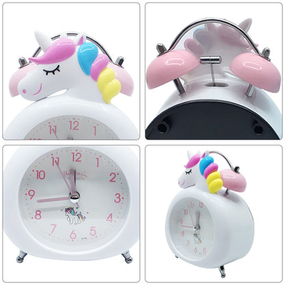 Unicorn Alarm Mini Small Snooze Clock (Multi Colors)