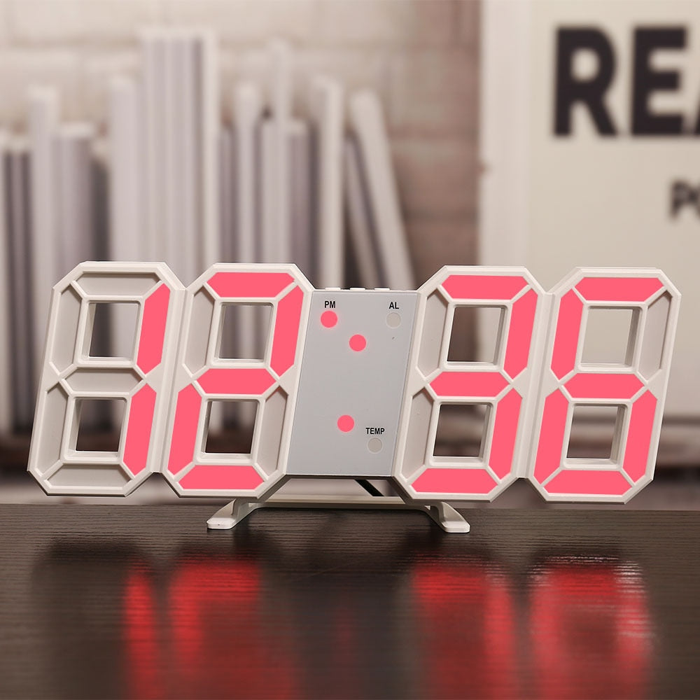 Smart 3D Digital Alarm Clock Wall (Multi Colors)