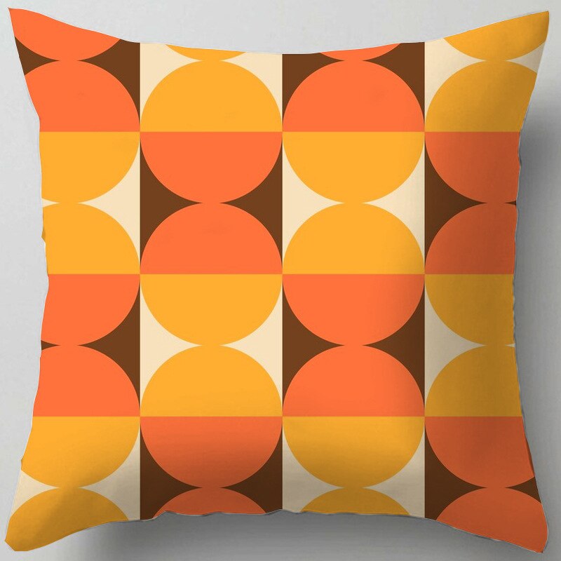 Luxury Plush Cushions Case Orange Yellow Brown Nordic Geometry (Multi Styles)