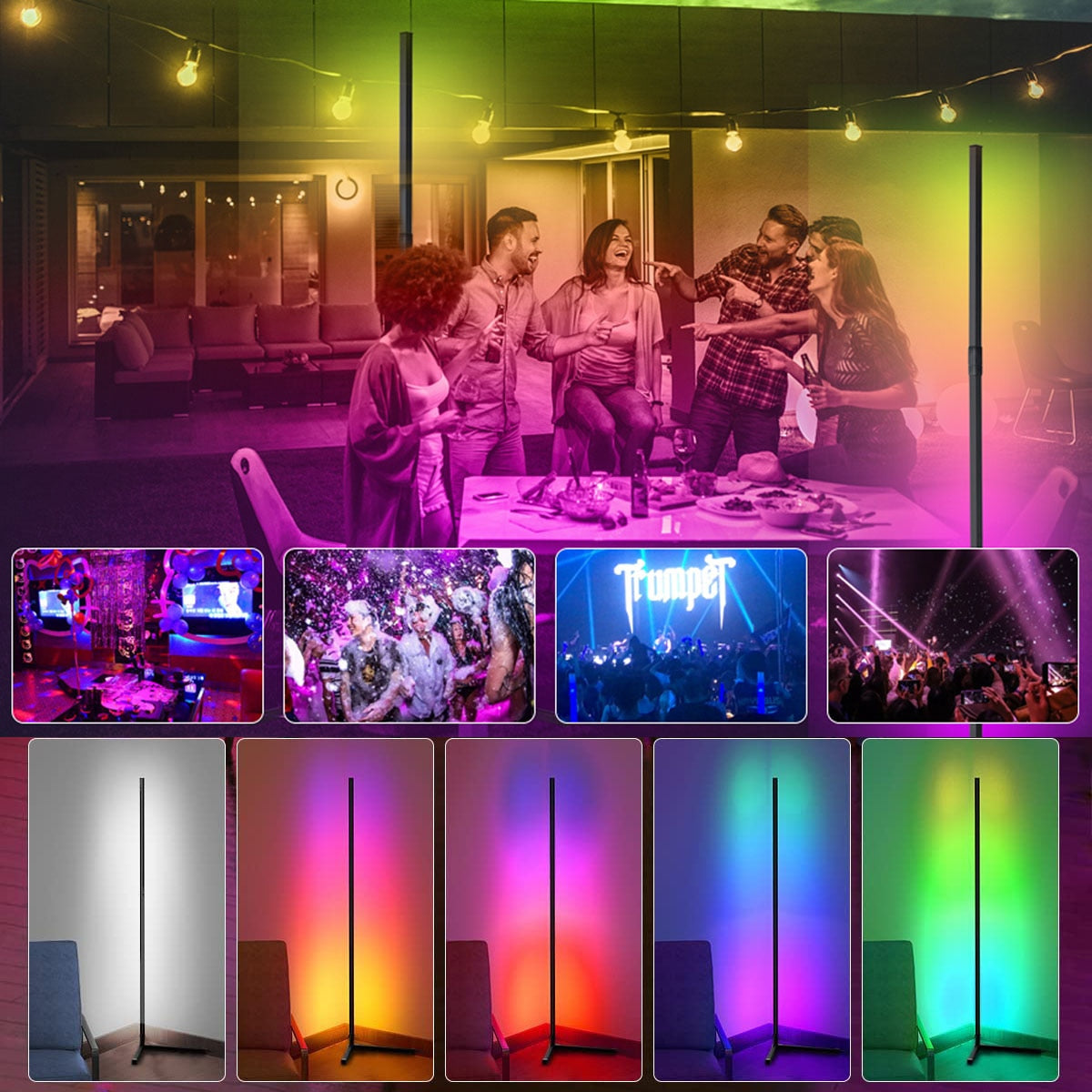 Dimmable Stand Tuya Smart RGB LED Mood Light Conner Lamp (USB/ Remote/ Multi Colors)