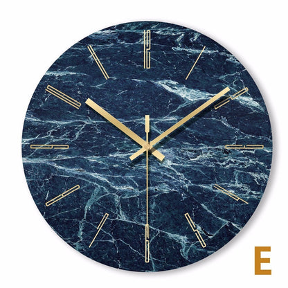 1 Pcs Nordic Marble Wall Clock Modern Minimalist Art Clocks (Multi Colors)