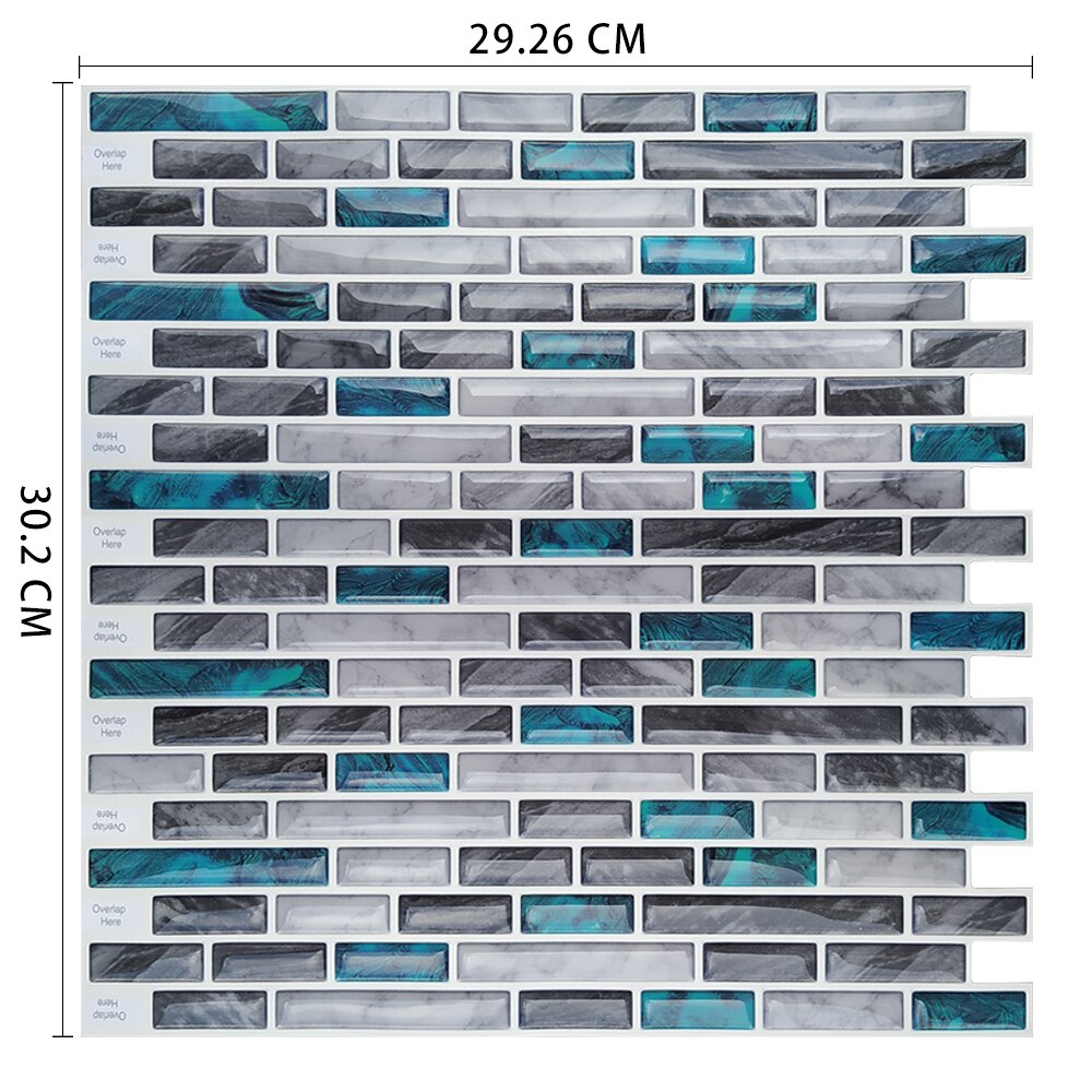 3D Waterproof Self Adhesive Mosaic Vinyl Wall Sticker Tiles Peel and Stick Backsplash